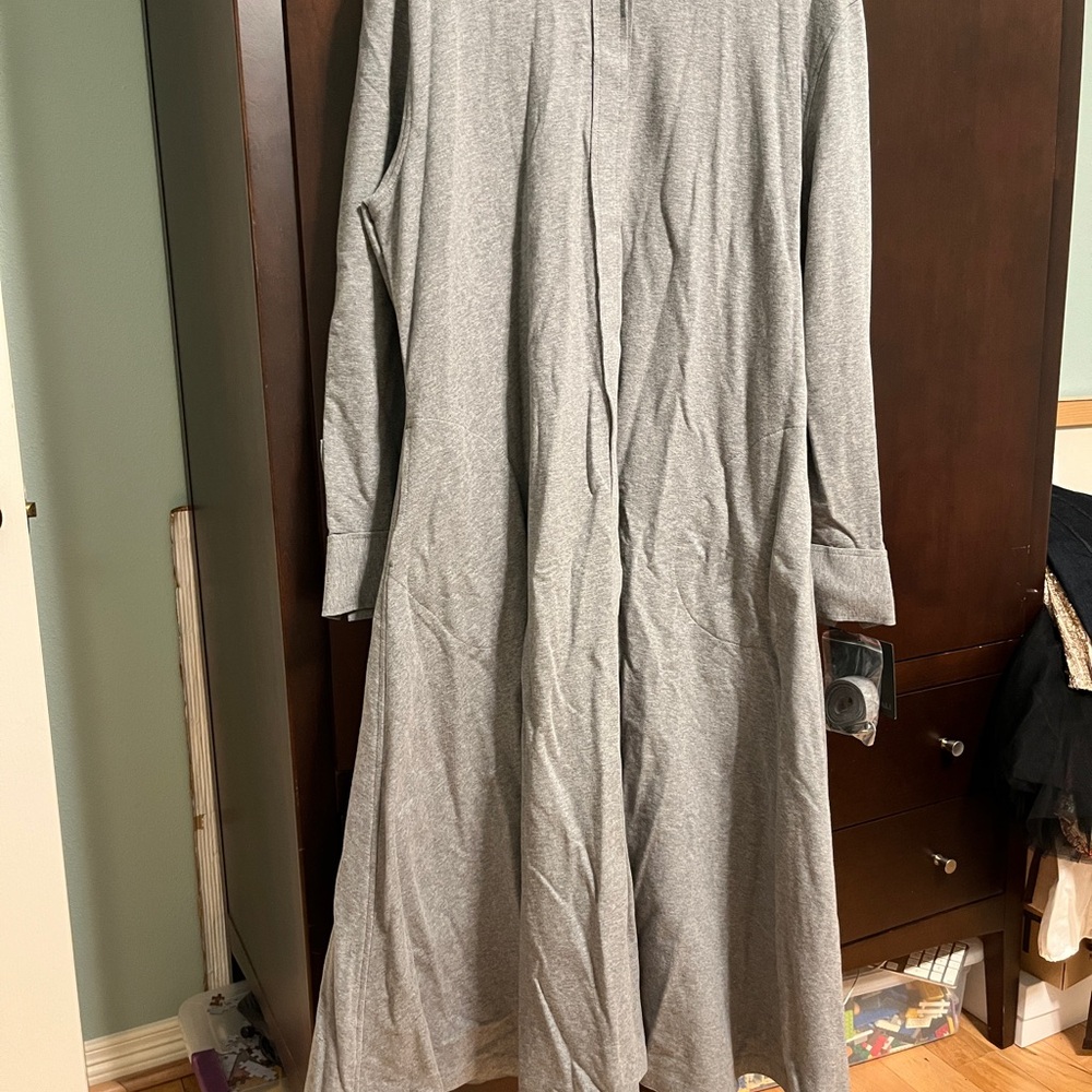 Gray Long Sleeve Maxi Dress